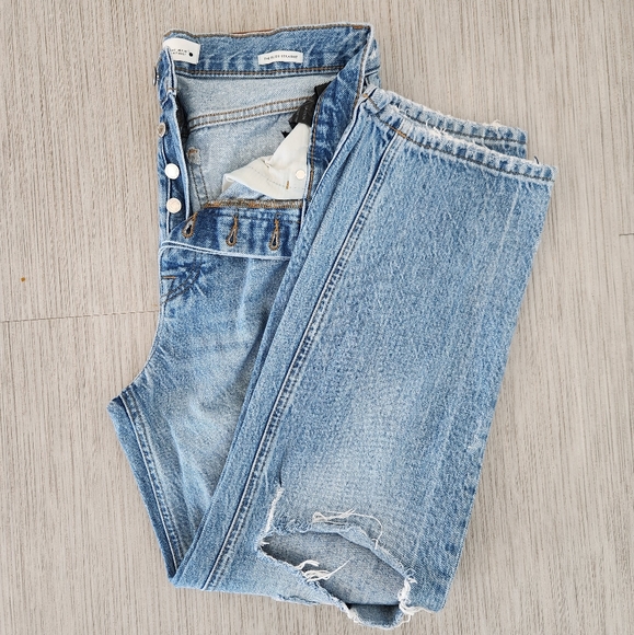 Zara The Bliss Straight Ripped Jeans - Size 40 / 8 - Picture 6 of 7